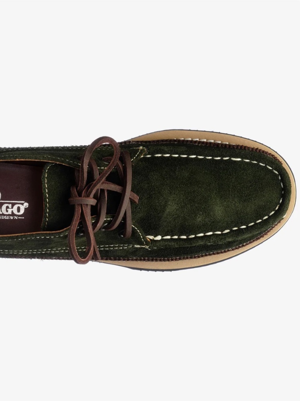 MIWAK SUEDE CANOE MOC - Green & Brown - 11.5 - EUC